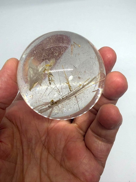 ลูกแก้วไหมทอง-60 มม. (60 mm. Brazil Rutile Quartz Ball)