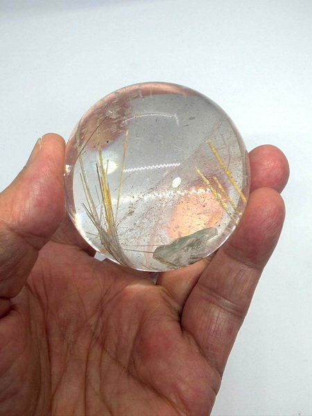 ลูกแก้วไหมทอง-60 มม. (60 mm. Brazil Rutile Quartz Ball)