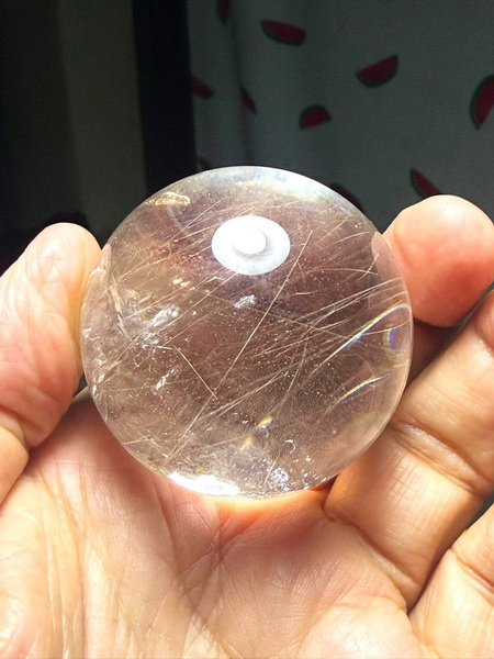 ลูกแก้วไหมเงิน 50 ม.ม. (50 m.m. Silver Rutilated Quartz Ball)