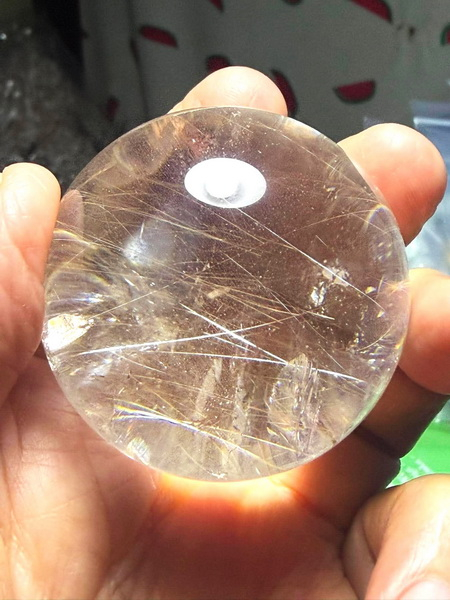 ลูกแก้วไหมเงิน 50 ม.ม. (50 m.m. Silver Rutilated Quartz Ball)