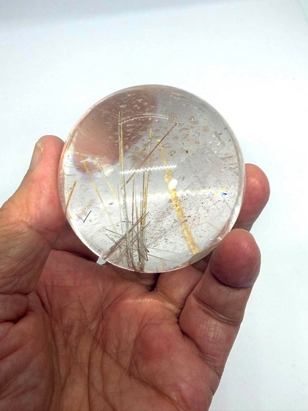 ลูกแก้วไหมทอง-60 มม. (60 mm. Brazil Rutile Quartz Ball)