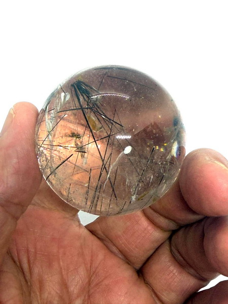 ลูกแก้วไหมดำ หรือแก้วขนเหล็ก-47 ม.ม. (Black Rutilated Quartz Sphere)