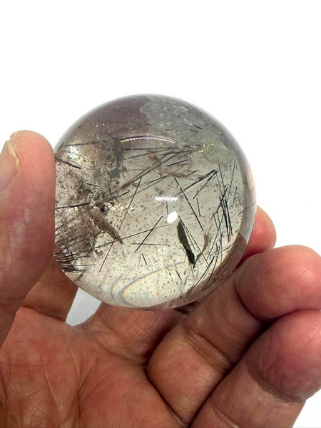 ลูกแก้วไหมดำ หรือแก้วขนเหล็ก-47 ม.ม. (Black Rutilated Quartz Sphere)