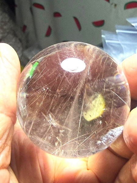 ลูกแก้วไหมเงิน 50 ม.ม. (50 m.m. Silver Rutilated Quartz Ball)