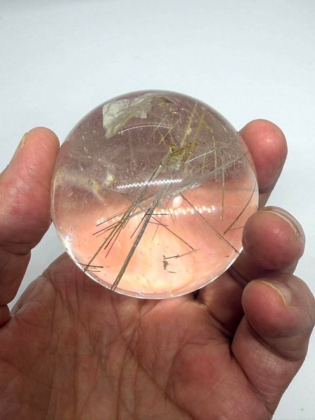 ลูกแก้วไหมทอง-60 มม. (60 mm. Brazil Rutile Quartz Ball)