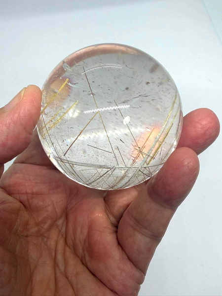 ลูกแก้วไหมทอง-60 มม. (60 mm. Brazil Rutile Quartz Ball)