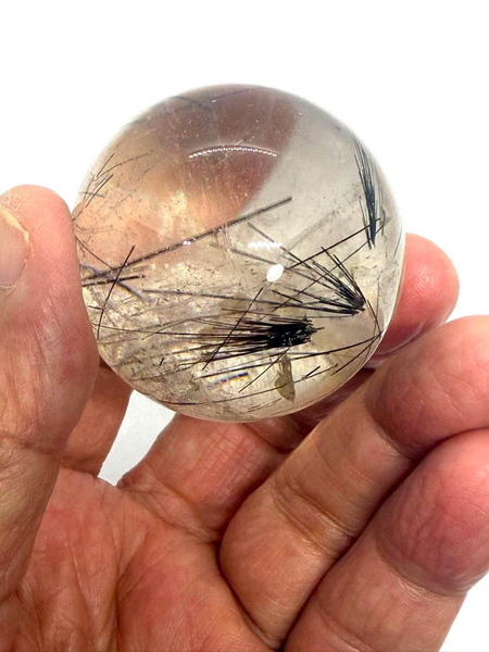 ลูกแก้วไหมดำ หรือแก้วขนเหล็ก-47 ม.ม. (Black Rutilated Quartz Sphere)