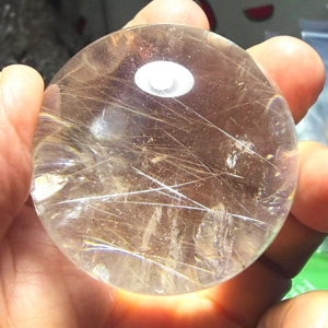 ลูกแก้วไหมเงิน 50 ม.ม. (50 m.m. Silver Rutilated Quartz Ball)