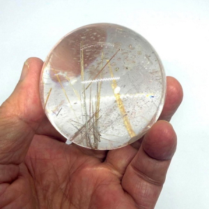 ลูกแก้วไหมทอง-60 มม. (60 mm. Brazil Rutile Quartz Ball)